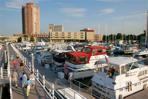 downtown Portsmouth and Marina