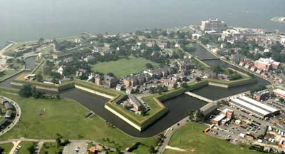 panoramic view of fort monroe