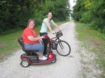 wheelchair on high bridge trail