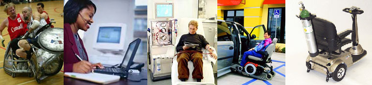 collagae: dialysis treatment, scooter with oxygen tank and TTY relay center