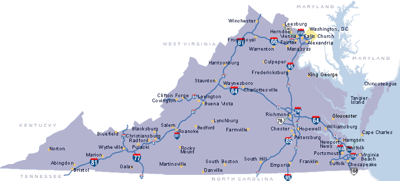 map of virginia